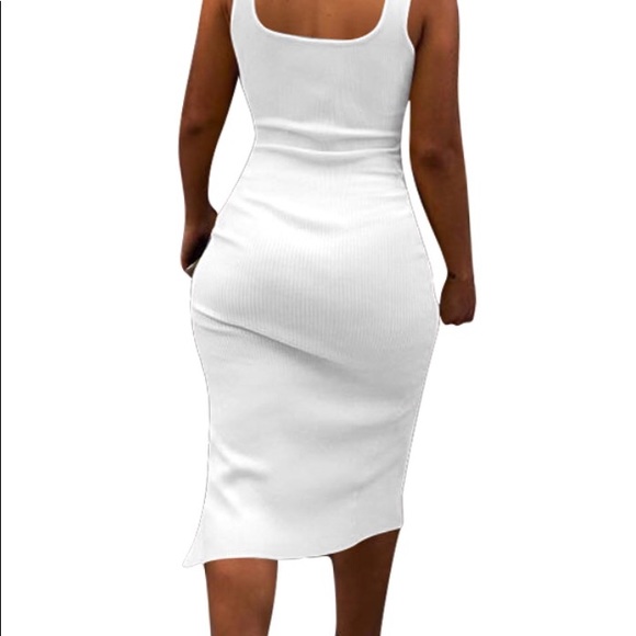 All white dress with split - Picture 2 of 2